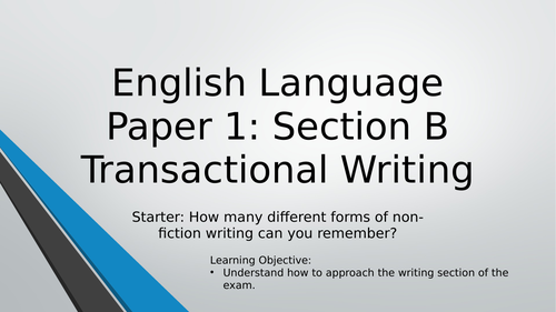 Transactional Writing - Exam Practice