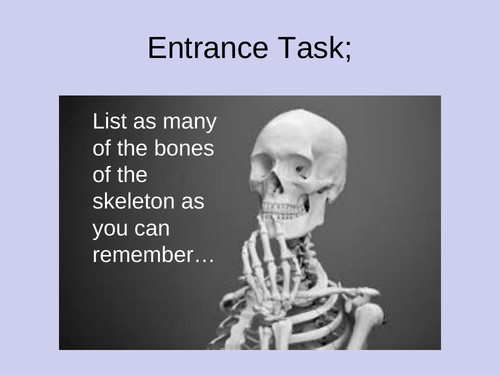 Applied Science Unit 8 Structure of the Musculoskeletal System with entrance tasks/recap activities