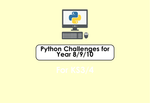 Python challenge exercises with solution for year 8/9/10