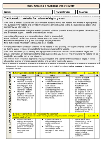 R085 - OCR iMedia - Student Friendly Checklist
