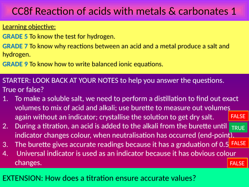 Gcse Edexcel Science 9 1 Chemistry Cc8f Reactions Of Acids With