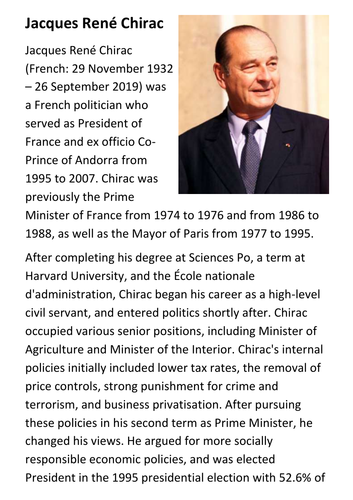 Jacques Chirac Handout