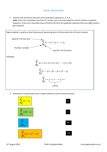 Series Worksheet