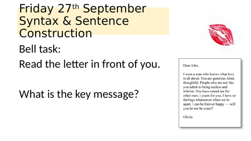 Syntax and sentence construction
