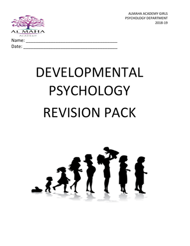 Psychology(9-1) GCSE  Edexecel Paper 1 FULL Revision packs. DEVELOPMENTAL PSYCHOLOGY