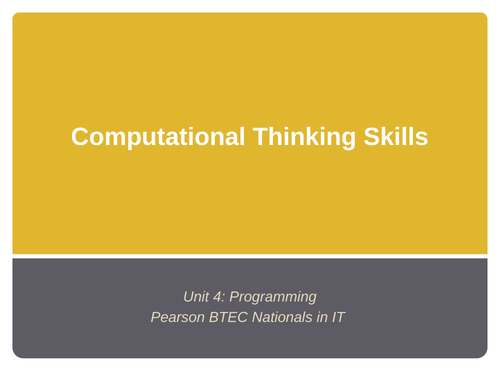 Btec National Level 3 IT Unit 4 Programming Learning aim A1
