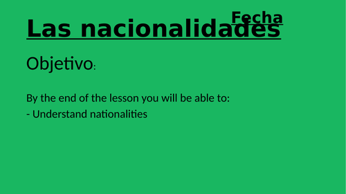 Mira 2- las nacionalidades- Year 8