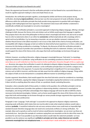 Verification principle essay 06 picture