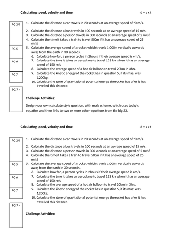 Average speed and its calculations, KS4, Physics, New GCSE Specification