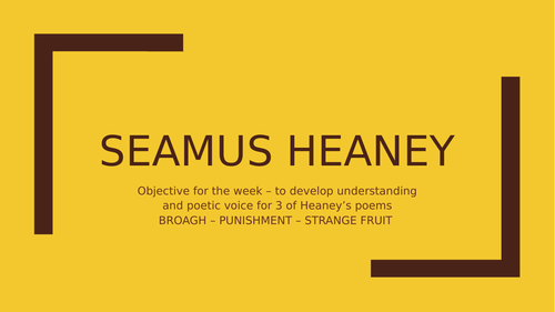 Seamus Heaney - 3 full Bog poem lessons