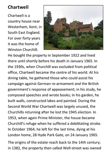 Winston Churchill's Chartwell Handout