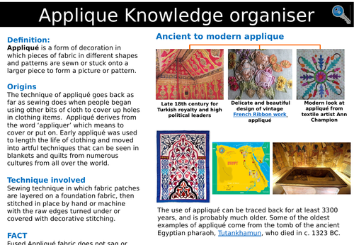 Applique knowledge organiser
