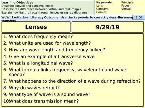 GCSE Physics Lenses - AQA Physics - Whole Lesson