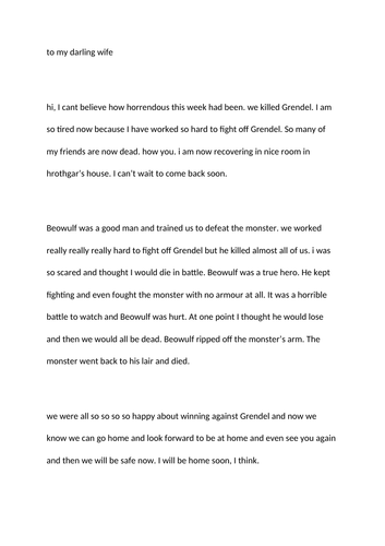 Bad letter for student editing