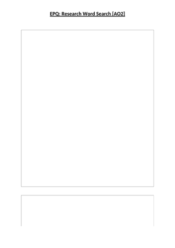 EPQ: Research Methodology Wordsearch