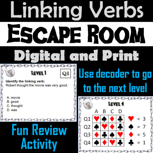 Linking Verbs Escape Room