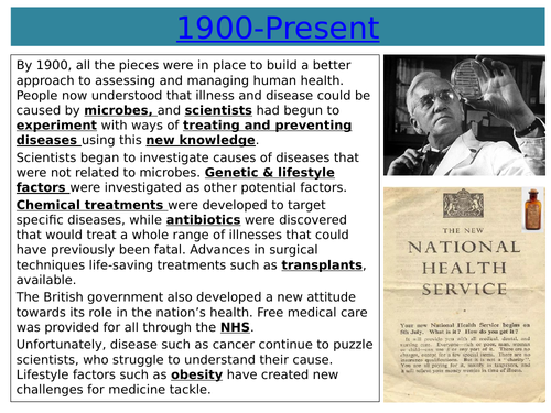 20th-21st C ideas about the cause of disease and illness