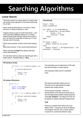 Linear Search vs Binary Search - A-Level Computer Science Searching Algorithms