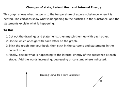 Changes of state, latent heat and internal energy