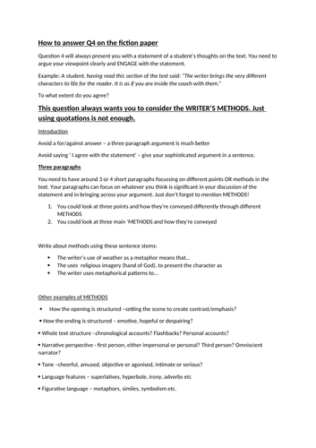 How to answer Q4 on AQA paper 1