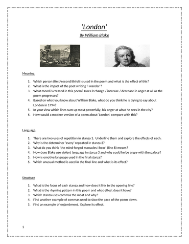 GCSE English Literature Paper 2 Power and Conflict Poetry Workbook