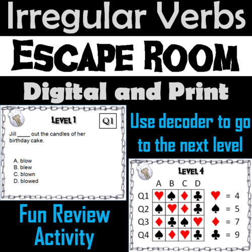 Irregular Verbs Escape Room