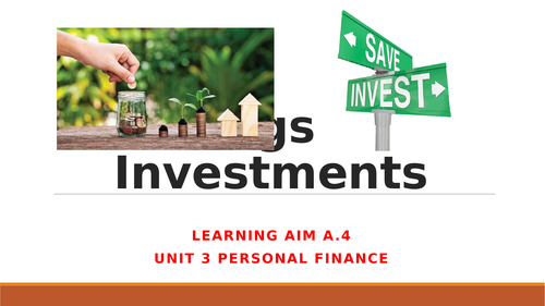 Saving and Investment