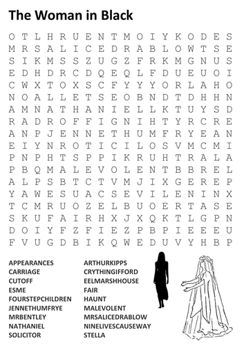 The Woman in Black Word Search