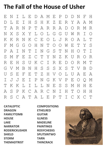 The Fall of the House of Usher Word Search