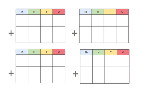 place value grid for addition