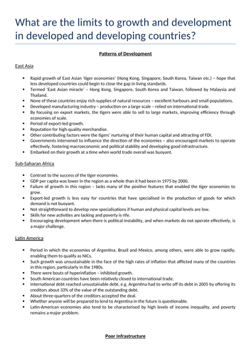 Economics: Factors Influencing Growth and Development (NEW SPEC) - Edexcel