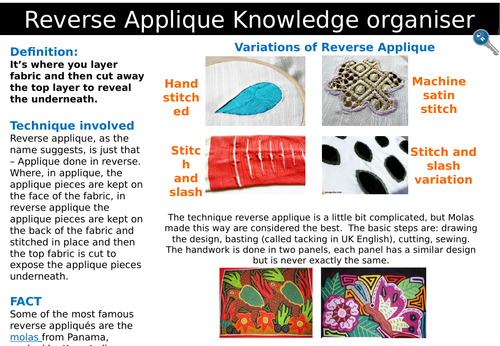 Reverse applique knowledge organiser