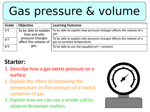 NEW AQA GCSE (2016) Physics - Gas Pressure & Volume
