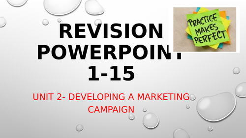 Unit 2 - Developing a Marketing Campaign