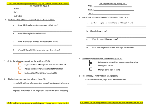 Reading Lesson 6 The Jungle book