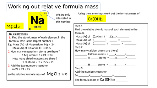Differentiated relative formula mass
