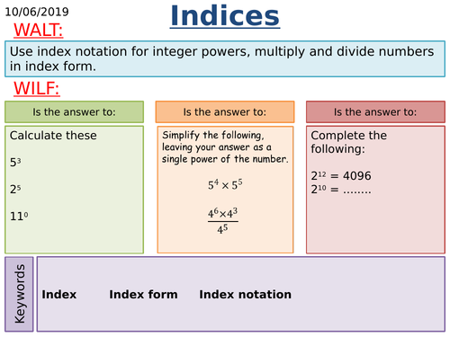 KS3/KS4 Maths: Indices