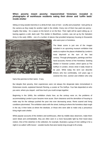 When Poverty Meant Poverty article