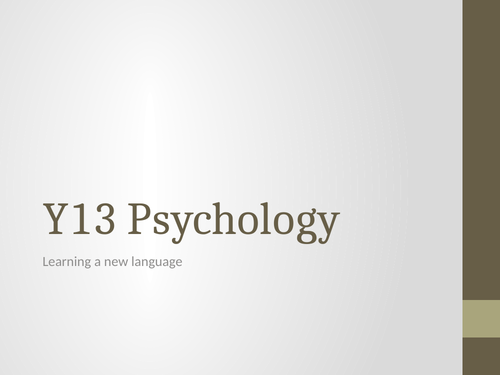 Language Acquisition IAL Psychology