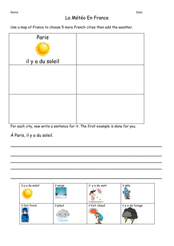 Children's weather report template image