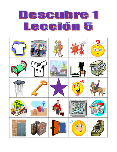 Descubre 1 Lección 5 Bingo Teaching Resources 