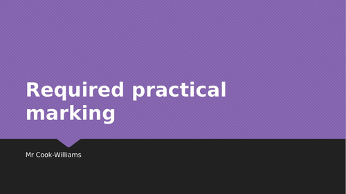 Peer Marking for GCSE Required Practical