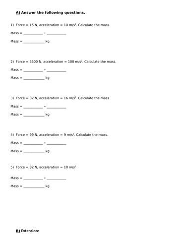 Newton's Second Law of Motion