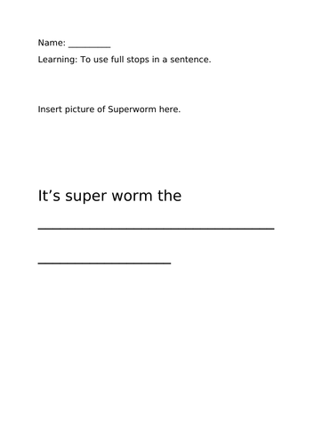 Superworm  Year 1 English Planning 9 Day Unit by Julia Donaldson