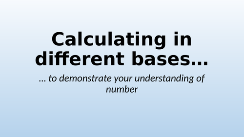 Calculating In Different Bases