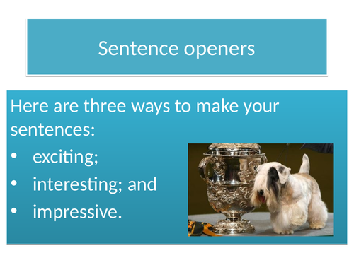 Sentence openers powerpoint