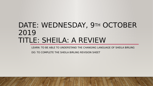 Sheila Birling Revision