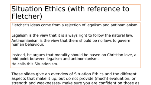 Overview of Situation Ethics