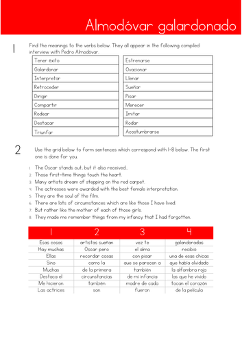 Pedro Almodóvar awards interview and exam questions