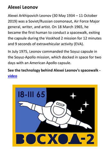 Alexei Leonov Handout